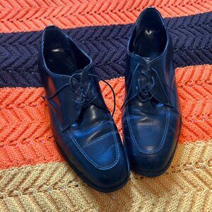 1970s Biltrite oxford black leather loafers with a pointed toe and oil resistant